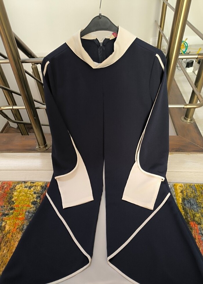 Lacivert şık tunik  - Görsel 4