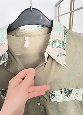 Haki yeşili gömlek  - Görsel 3