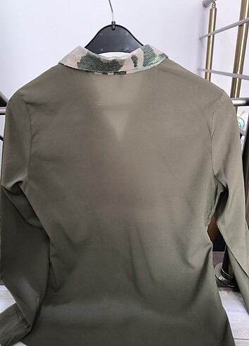 Haki yeşili gömlek  - Görsel 5