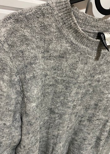 Gri Kadın Triko Uzun Kollu Kazak - Görsel 3