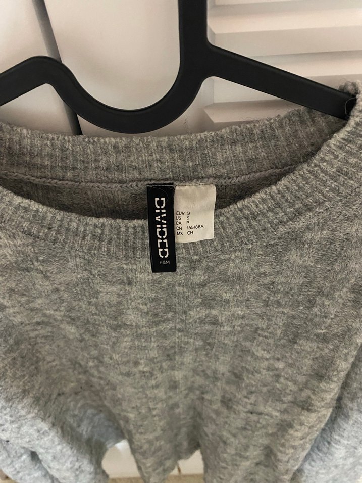 Gri Kadın Triko Uzun Kollu Kazak - Görsel 2