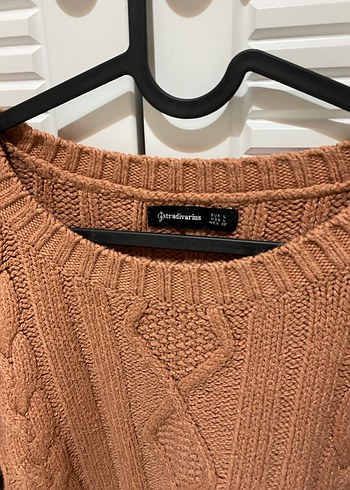 Kahverengi Örgü Salaş Kadın Kazak - Görsel 2