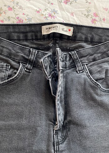 Gri Dar Kesim Kadın Midi Boy Kot Pantolon - Görsel 4