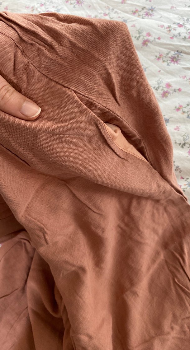 Kadın Bohem Tarz Bol Kesim Midi Keten Pantolon - Görsel 3