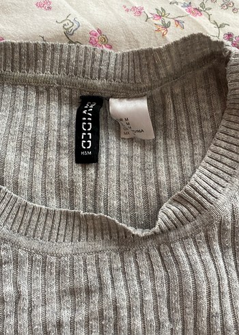 Gri Triko Uzun Kollu Kadın Kazak - Görsel 2