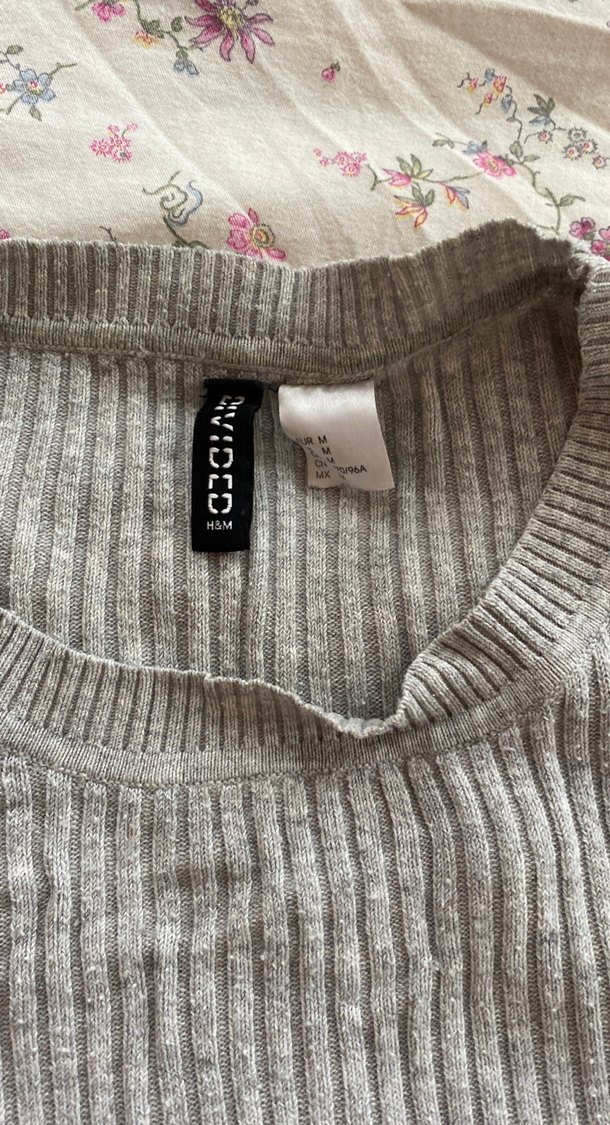 Gri Triko Uzun Kollu Kadın Kazak - Görsel 2