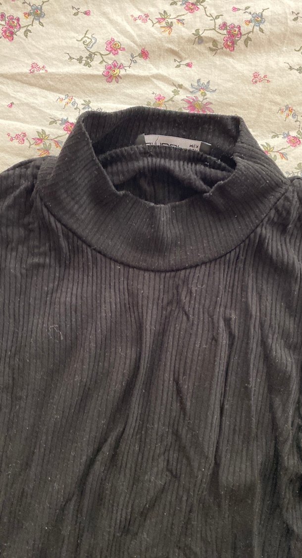 Siyah Yüksek Yakalı İnce Fit Triko - Görsel 2