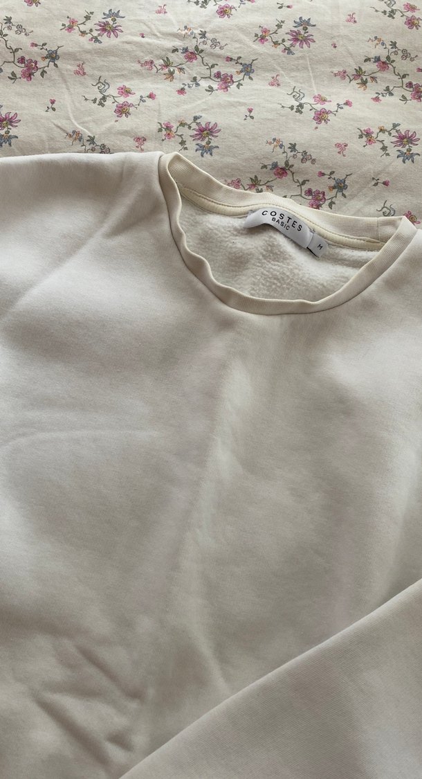 Beyaz Kadın Pamuklu Sweatshirt - Görsel 2