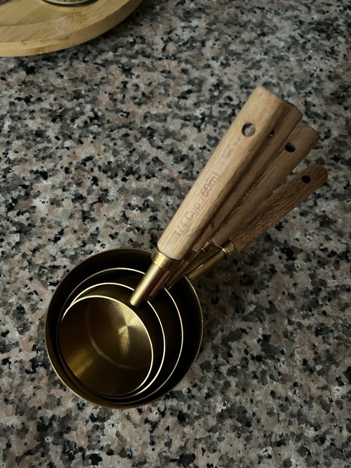 Ahşap Saplı Altın Renkli Ölçü Kaşığı - Görsel 3