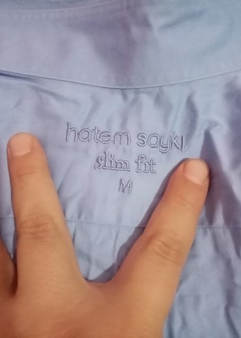 mavi Düğmeli uzun Kollu Gömlek - Görsel 5