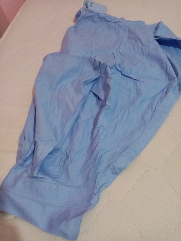 mavi Düğmeli uzun Kollu Gömlek - Görsel 4