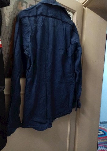 Erkek Lacivert Denim Gömlek - Görsel 3