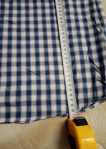 Düğmeli Erkek Gömlek,uzun Kollu, mavi Kareli - Görsel 4