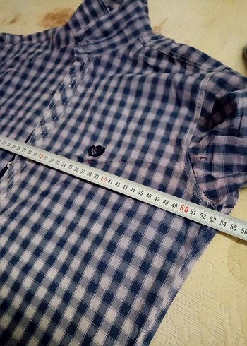 Düğmeli Erkek Gömlek,uzun Kollu, mavi Kareli - Görsel 2