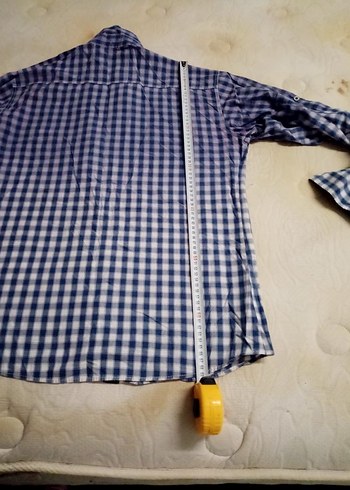 Düğmeli Erkek Gömlek,uzun Kollu, mavi Kareli - Görsel 3