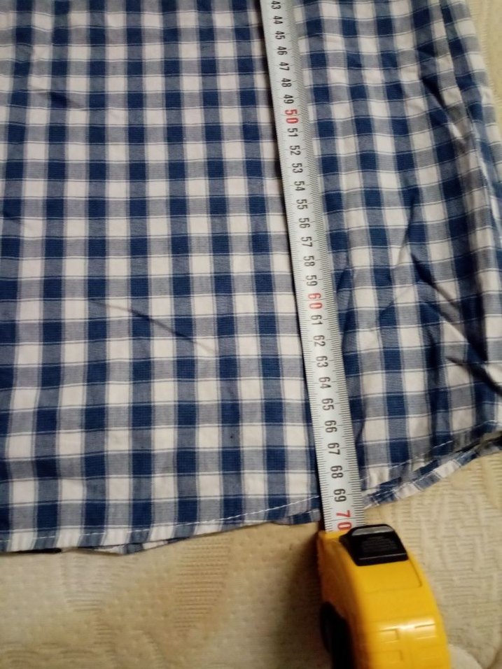 Düğmeli Erkek Gömlek,uzun Kollu, mavi Kareli - Görsel 4