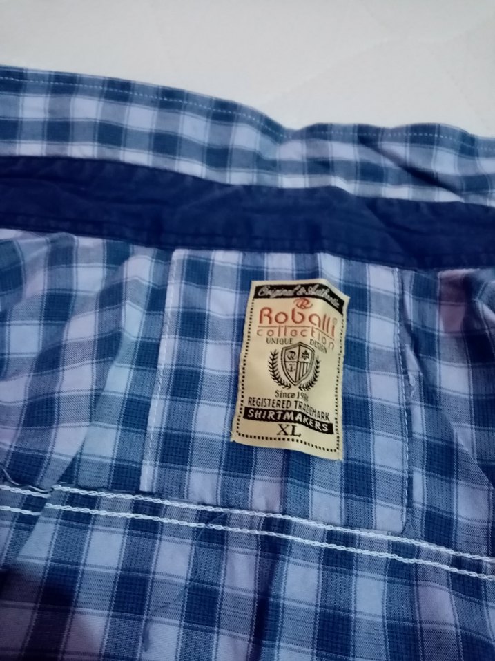 Düğmeli Erkek Gömlek,uzun Kollu, mavi Kareli - Görsel 5