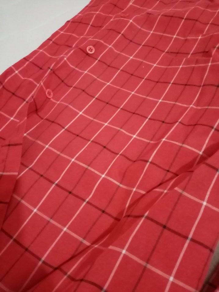 Erkek Kırmızı Kareli Uzun Kollu Gömlek - Görsel 4