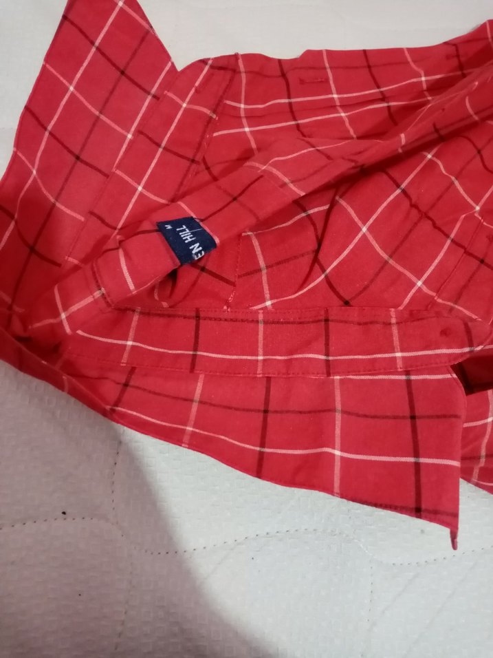 Erkek Kırmızı Kareli Uzun Kollu Gömlek - Görsel 3