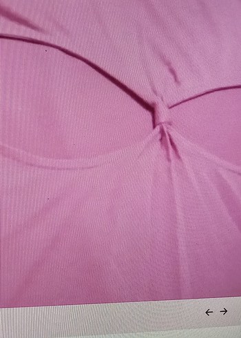 Pembe V Yaka Kısa Kollu sırt dekolteli penti Tişörtü - Görsel 3