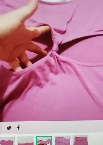 Pembe V Yaka Kısa Kollu sırt dekolteli penti Tişörtü - Görsel 4