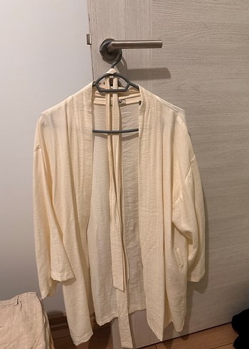 Beyaz Bohem Midi Kadın Kimono takım - Görsel 3