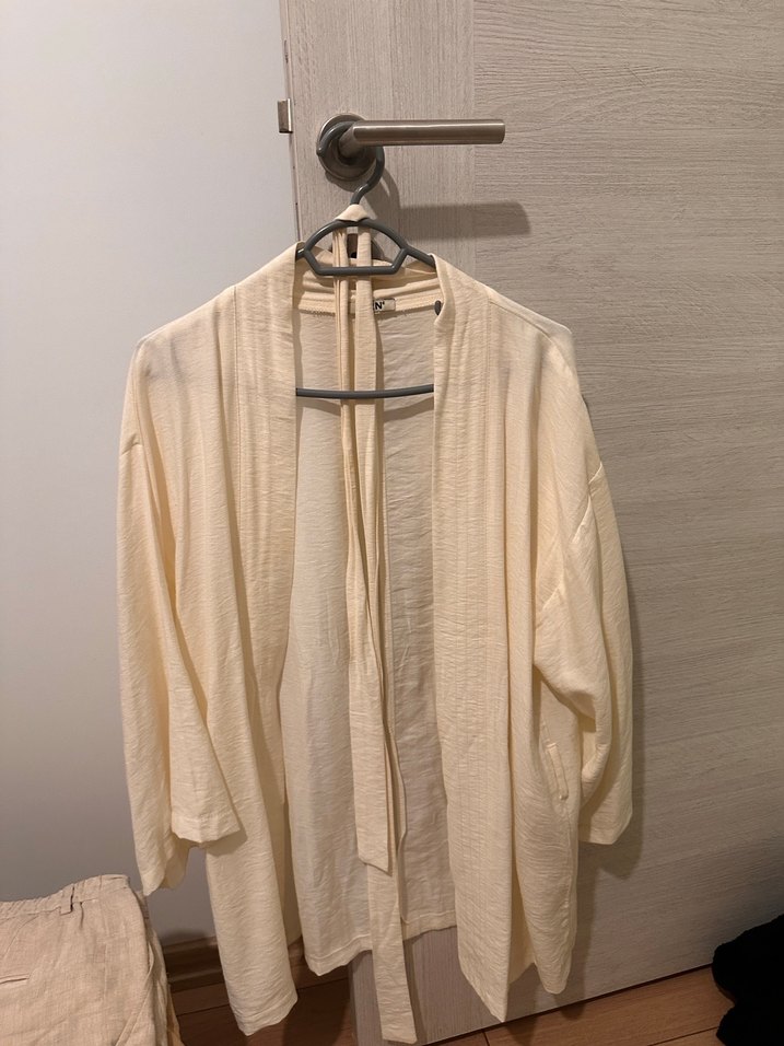 Beyaz Bohem Midi Kadın Kimono takım - Görsel 3