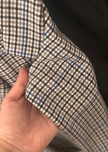 Koton Kadın Gri Ekose Midi Blazer - Görsel 4