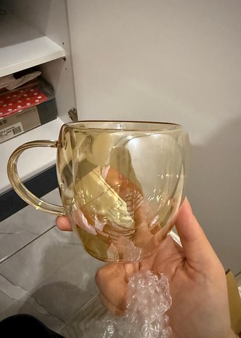 Perotti Cidar Colors Çift Camlı Kupa 250ml Bej - Görsel 4