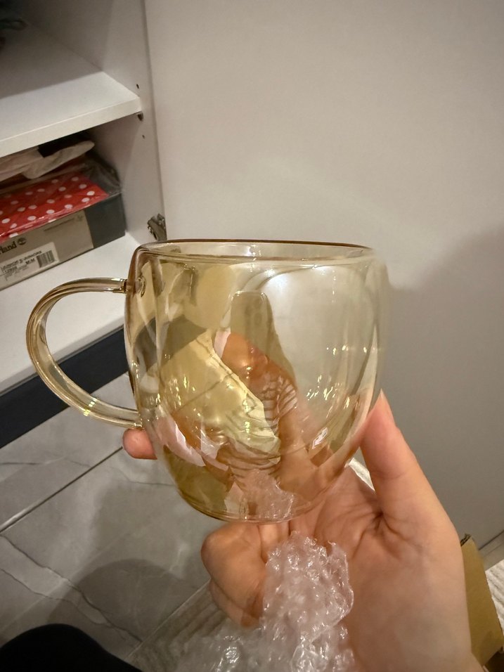 Perotti Cidar Colors Çift Camlı Kupa 250ml Bej - Görsel 4