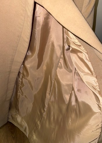 Bej Düğmeli Uzun Kaban 36 - Görsel 5