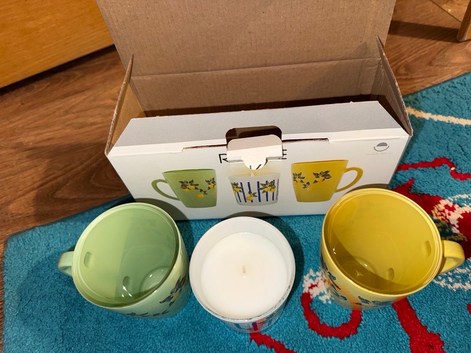 RAKLE Limon Desenli 3'lü Renkli Kupa Seti - Görsel 4