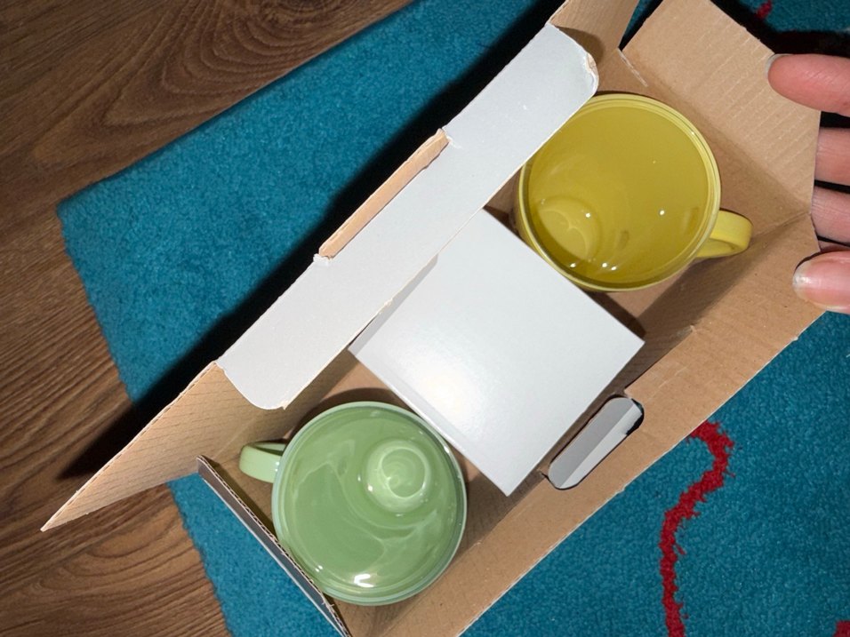 RAKLE Limon Desenli 3'lü Renkli Kupa Seti - Görsel 5