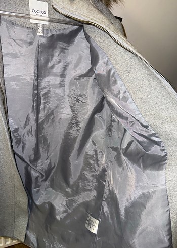 Gri Midi Yünlü Kürklü Kaban 34 - Görsel 5