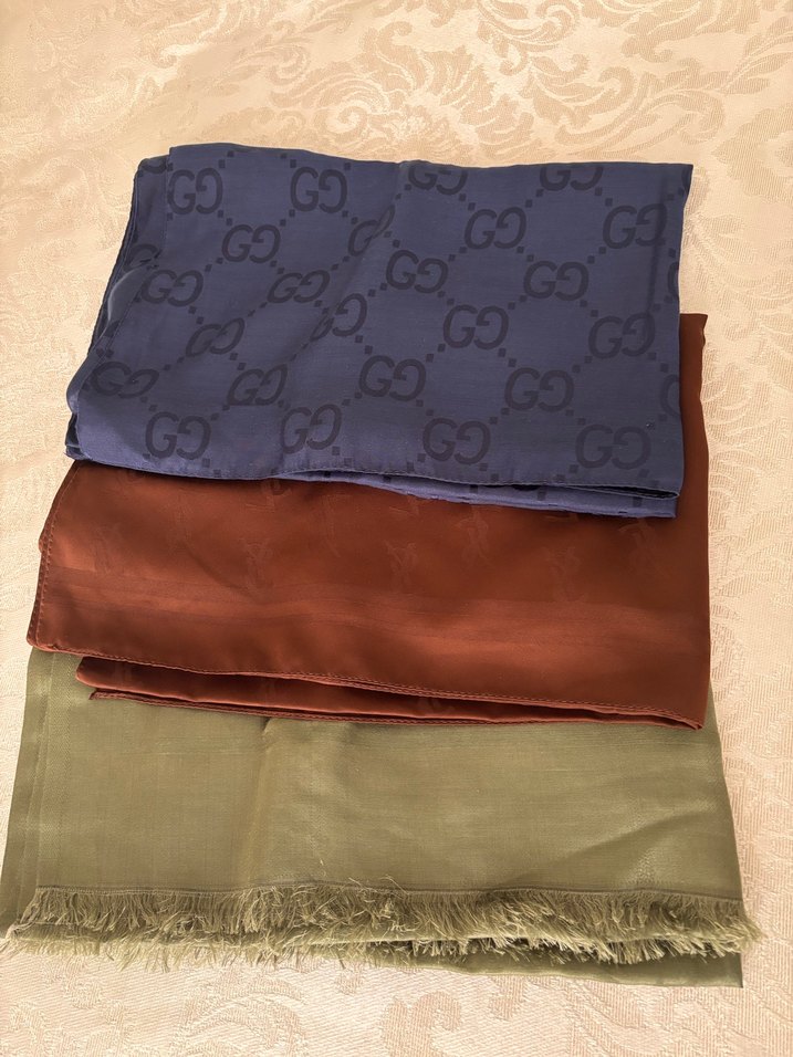 3 lü şal yeni kahve rengi yeşil lacıver yeni - Görsel 3
