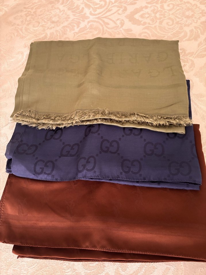 3 lü şal yeni kahve rengi yeşil lacıver yeni - Görsel 2