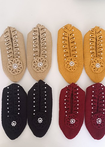 Crocs 1çift fiyatı Nakışlı Renkli Örgü Kadın Ev Terlikleri
