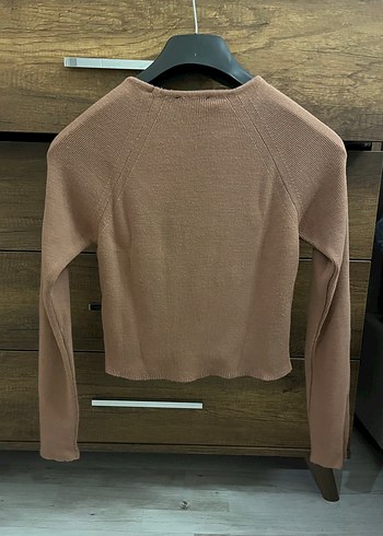 Kadın gül kurusu Uzun Kollu Triko Kazak - Görsel 3