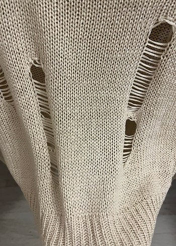 Bej örgü Kazak koton - Görsel 3