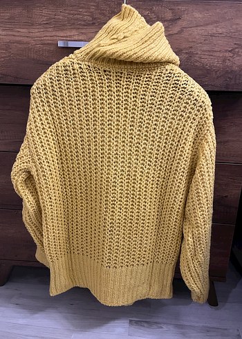 Sarı Bohem Örgü Balıkçı Yaka Kazak - Görsel 3