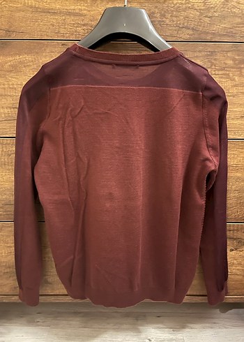 Bordo tül detaylı Triko - Görsel 3