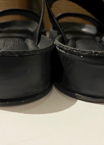 Siyah Platform Topuklu Kadın Sandalet - Görsel 3