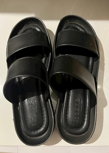 Siyah Platform Topuklu Kadın Sandalet - Görsel 4