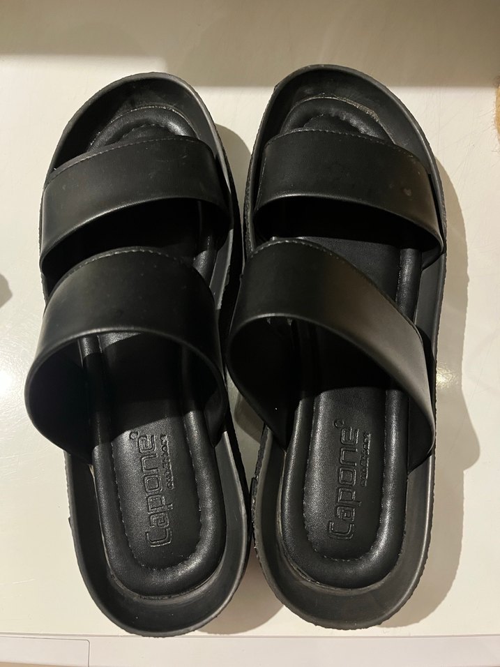 Siyah Platform Topuklu Kadın Sandalet - Görsel 4