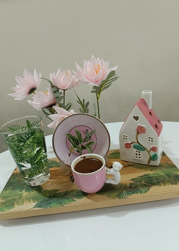  Beden Pembe koala Kahve Fincanı ve Tabağı