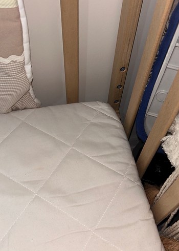 Natural Ahşap sallanan Bebek Beşiği döşeği ve koruma takımı - Görsel 6