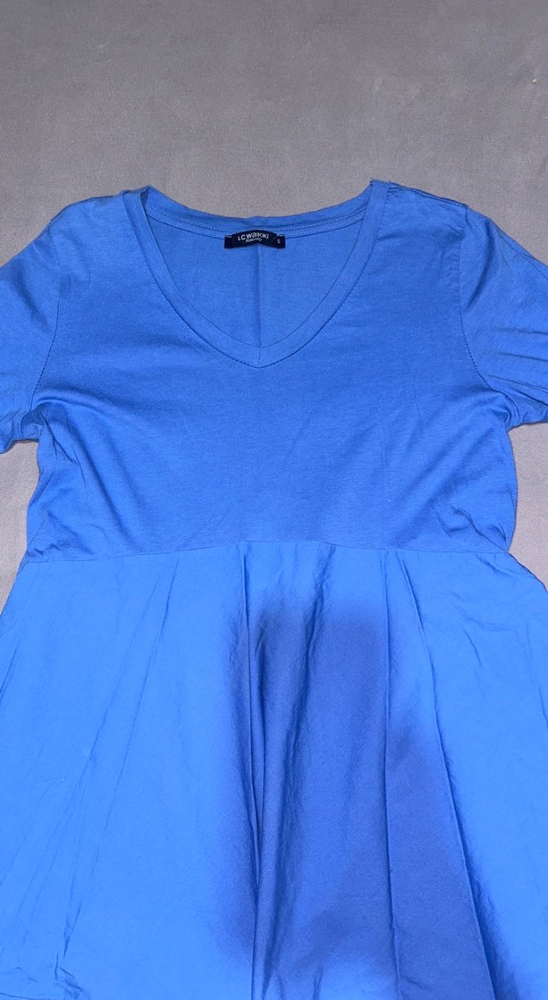 Mavi V Yaka Hamile Bluzu - Görsel 2