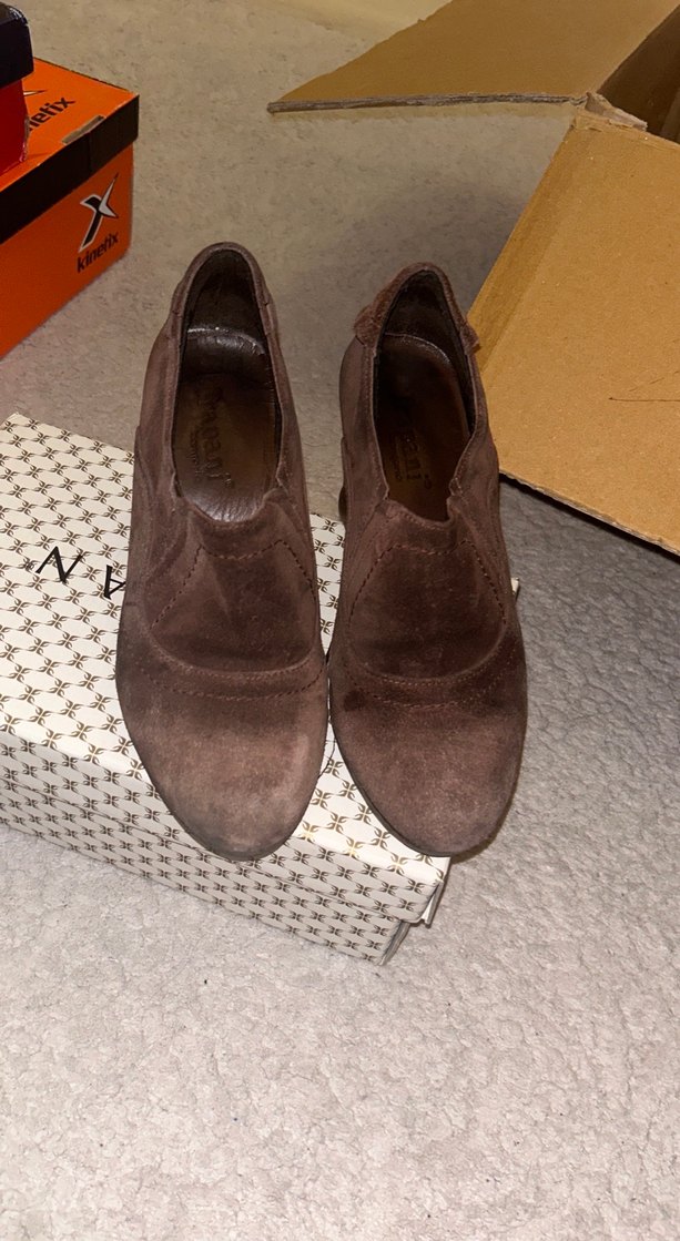 Kahverengi Süet hakiki deri Topuklu Kadın ayakkabı - Görsel 2