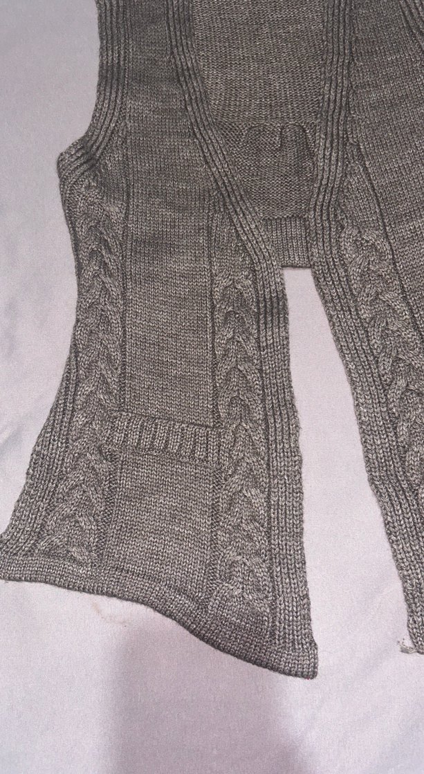 Kahverengi V Yaka Örgü Kadın yelek - Görsel 3