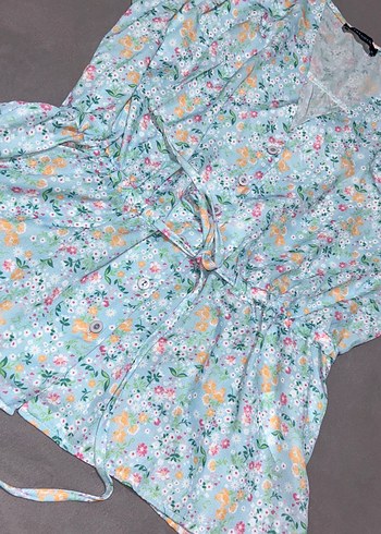 Çiçek Desenli V Yaka Kadın Bluz - Görsel 4